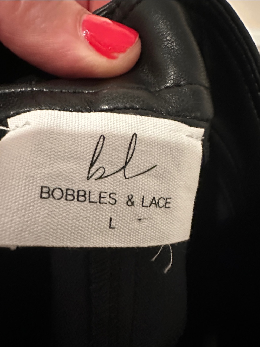 BOBBLES & LACE Black Leather Pant - L